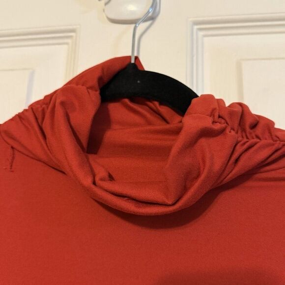 NWT Zenana Soft Turtle Neck Microfiber Top | Red | Plus Size - Picture 2 of 2